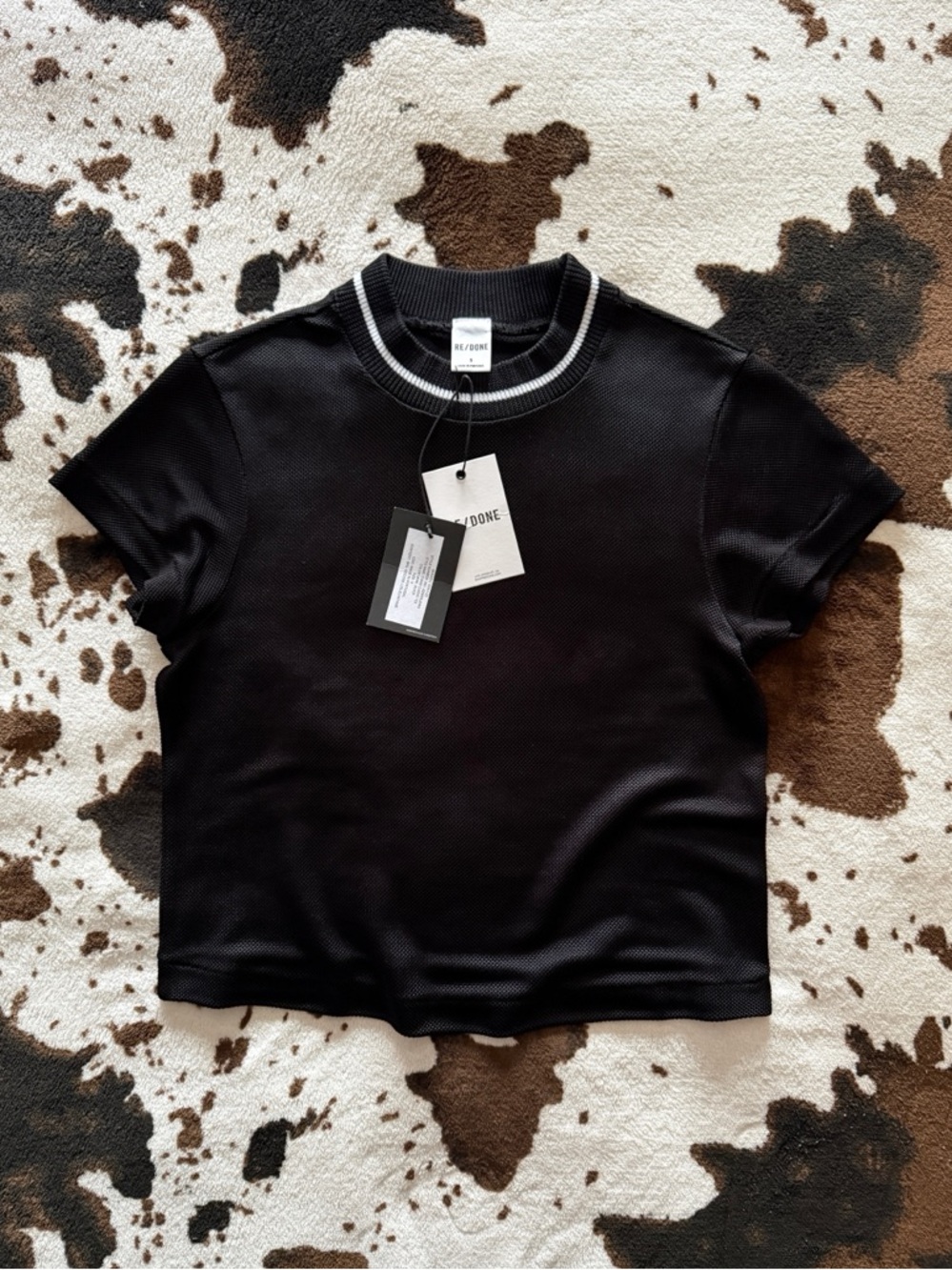 RE/DONE Tennis Classic Black Tee S